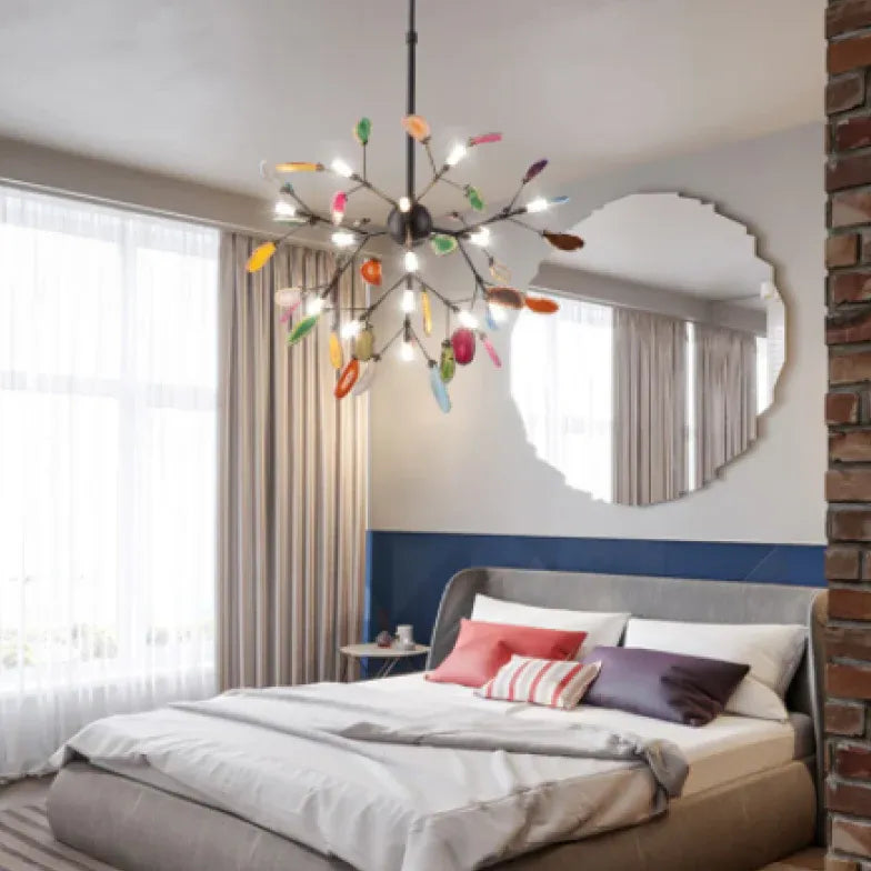 Modern Chandeliers For Bedroom Nordic Metal Warm White