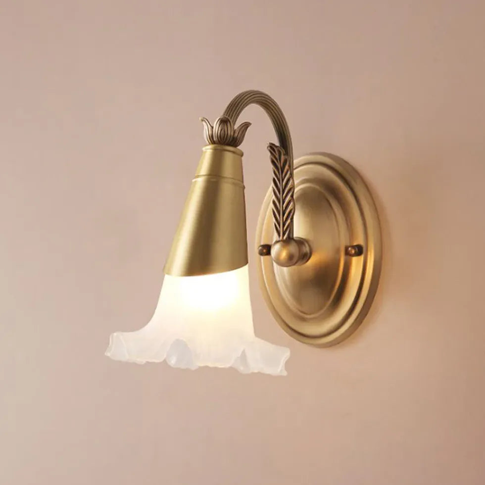 Gold Multi Arm Wall Light For Bedroom Felicie Metal & Glass Ip20 Led