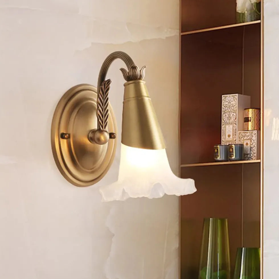 Gold Multi Arm Wall Light For Bedroom Felicie Metal & Glass Ip20 Led