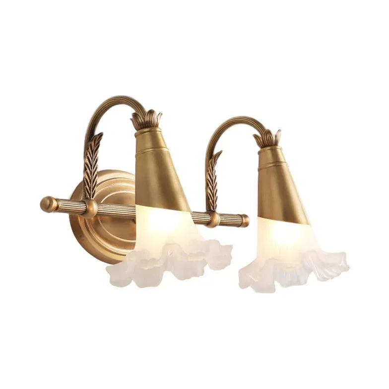 Gold Multi Arm Wall Light For Bedroom Felicie Metal & Glass Ip20 Led