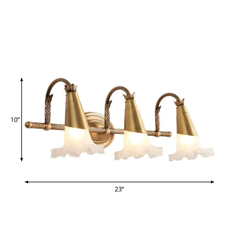 Gold Multi Arm Wall Light For Bedroom Felicie Metal & Glass Ip20 Led