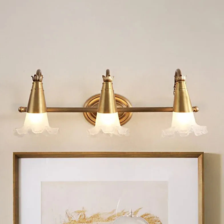 Gold Multi Arm Wall Light For Bedroom Felicie Metal & Glass Ip20 Led