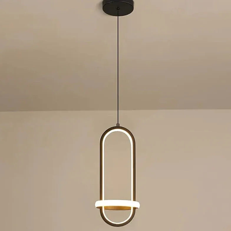 Black Light Single Pendant For Office Modern Metal