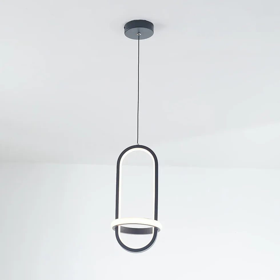 Black Light Single Pendant For Office Modern Metal