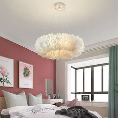 Statement Pendant Light For Bedroom Modern Feather