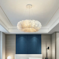 Statement Pendant Light For Bedroom Modern Feather