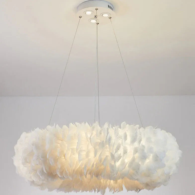 Statement Pendant Light For Bedroom Modern Feather