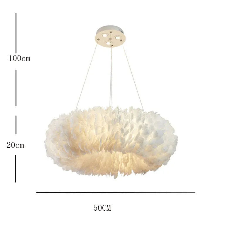 Statement Pendant Light For Bedroom Modern Feather