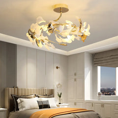 Gold Semi-flush Light For Study Room Olivia Ceramic Led Warm White