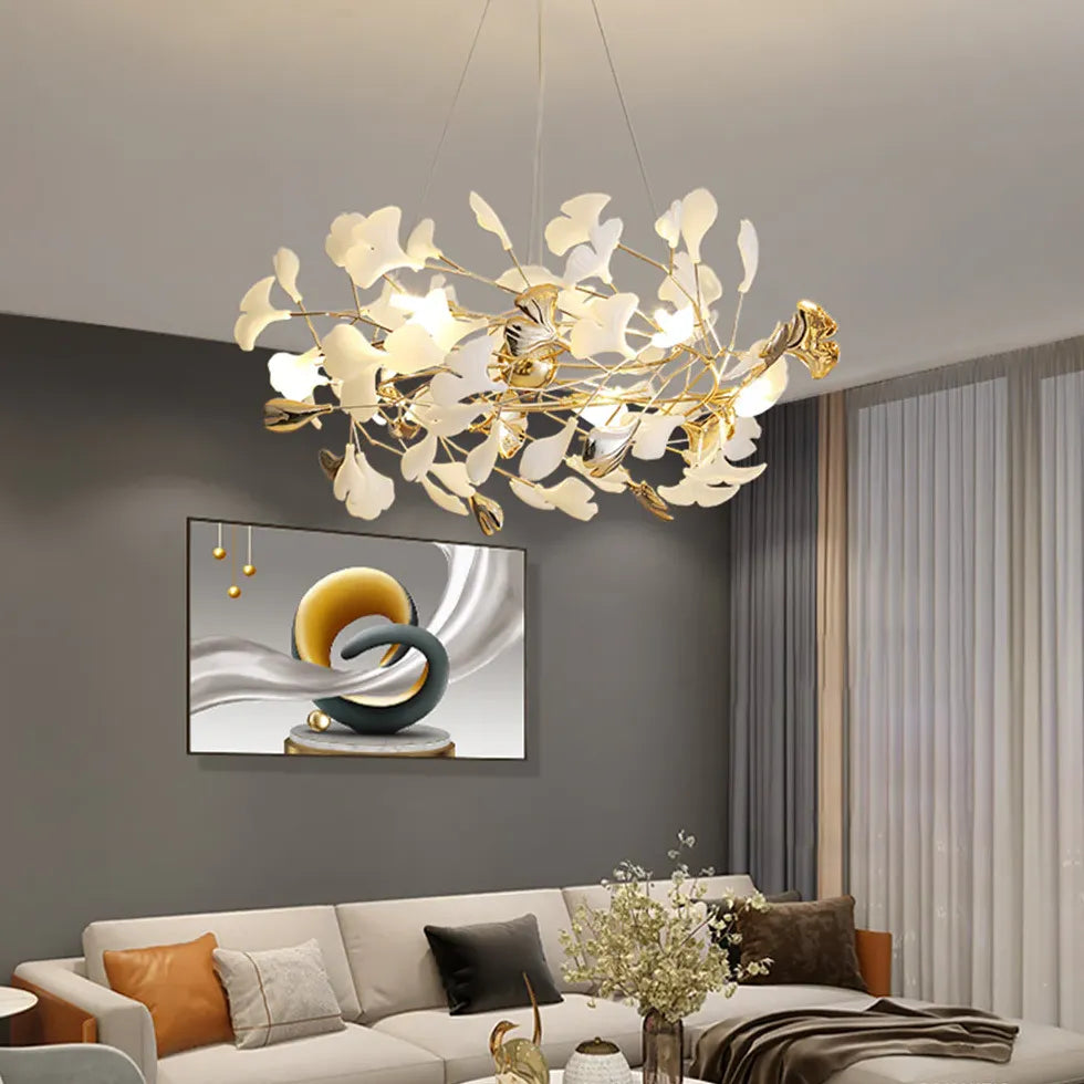 Gold Modern Chandeliers For Study Room Olivia Ceramic Led Ip20