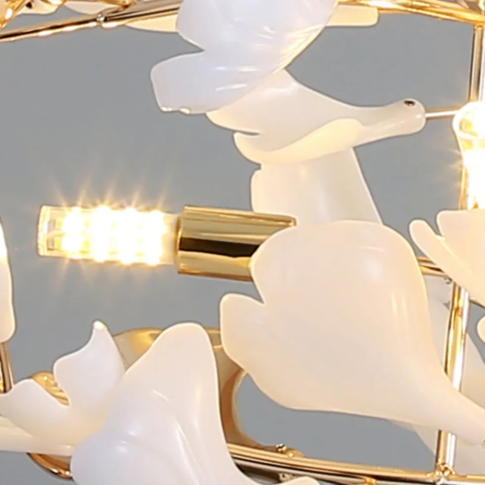 Gold Modern Chandeliers For Study Room Olivia Ceramic Led Ip20