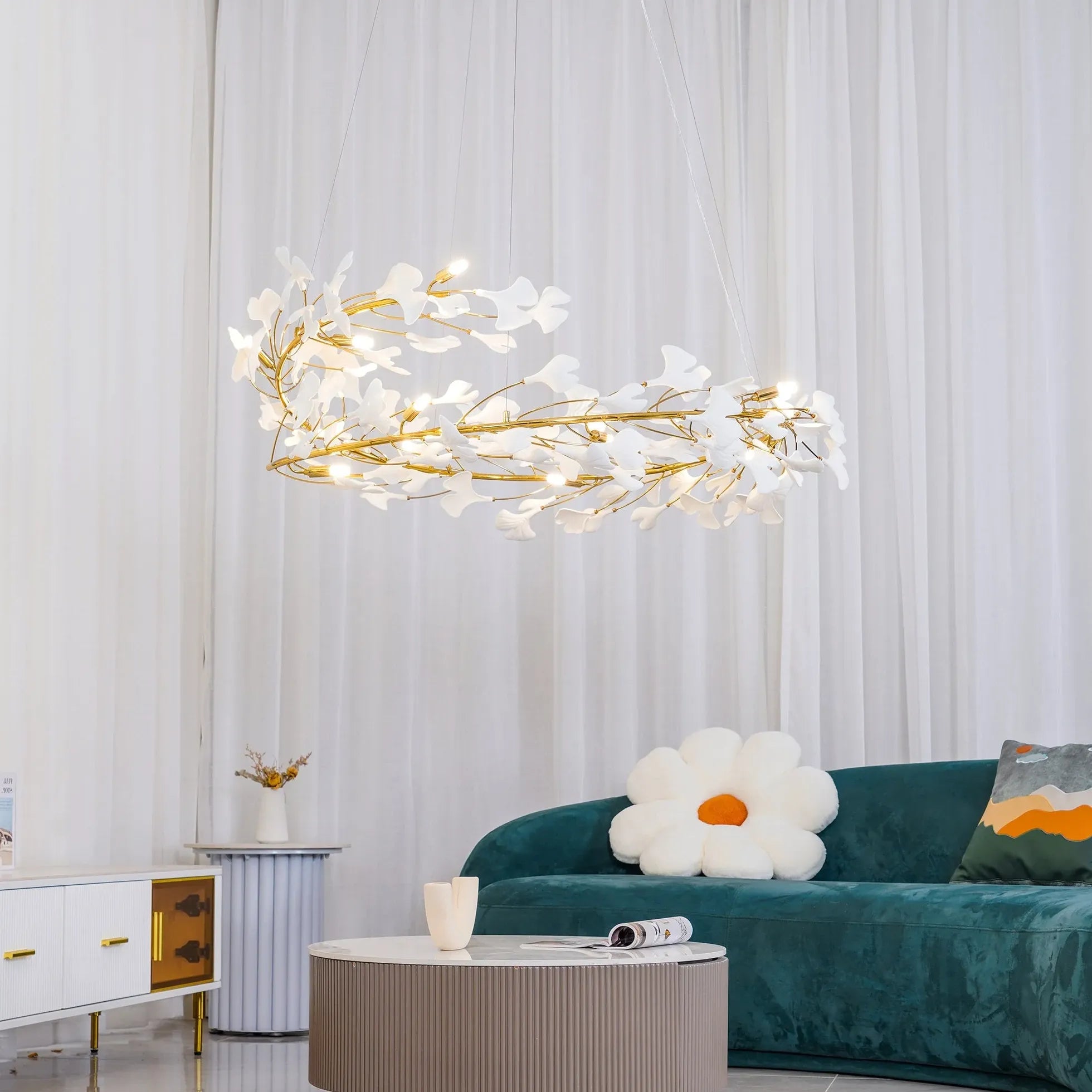 Statement Pendant Light For Bedroom Olivia Metal & Ceramic Led