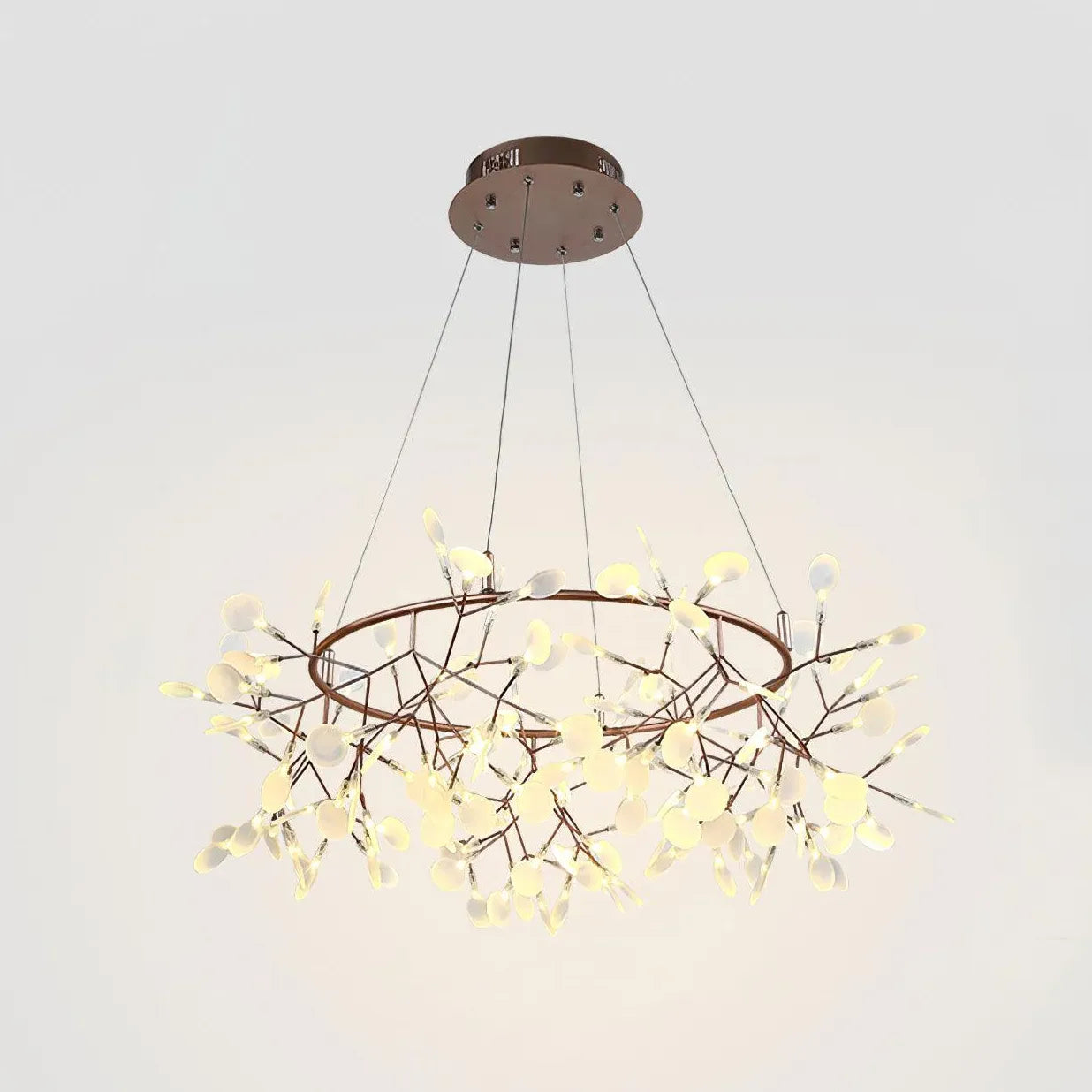 Modern Chandeliers For Bedroom Round Olivia Metal & Acrylic Ip20 Led