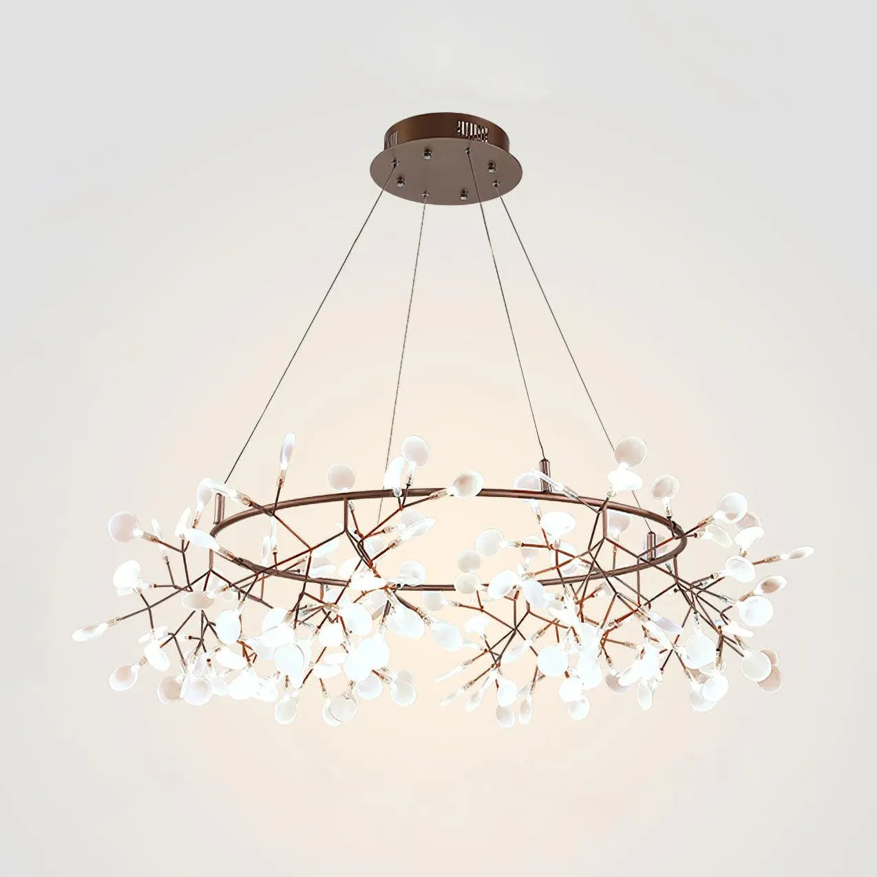 Modern Chandeliers For Bedroom Round Olivia Metal & Acrylic Ip20 Led