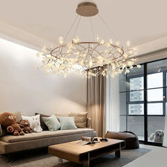 Modern Chandeliers For Bedroom Round Olivia Metal & Acrylic Ip20 Led