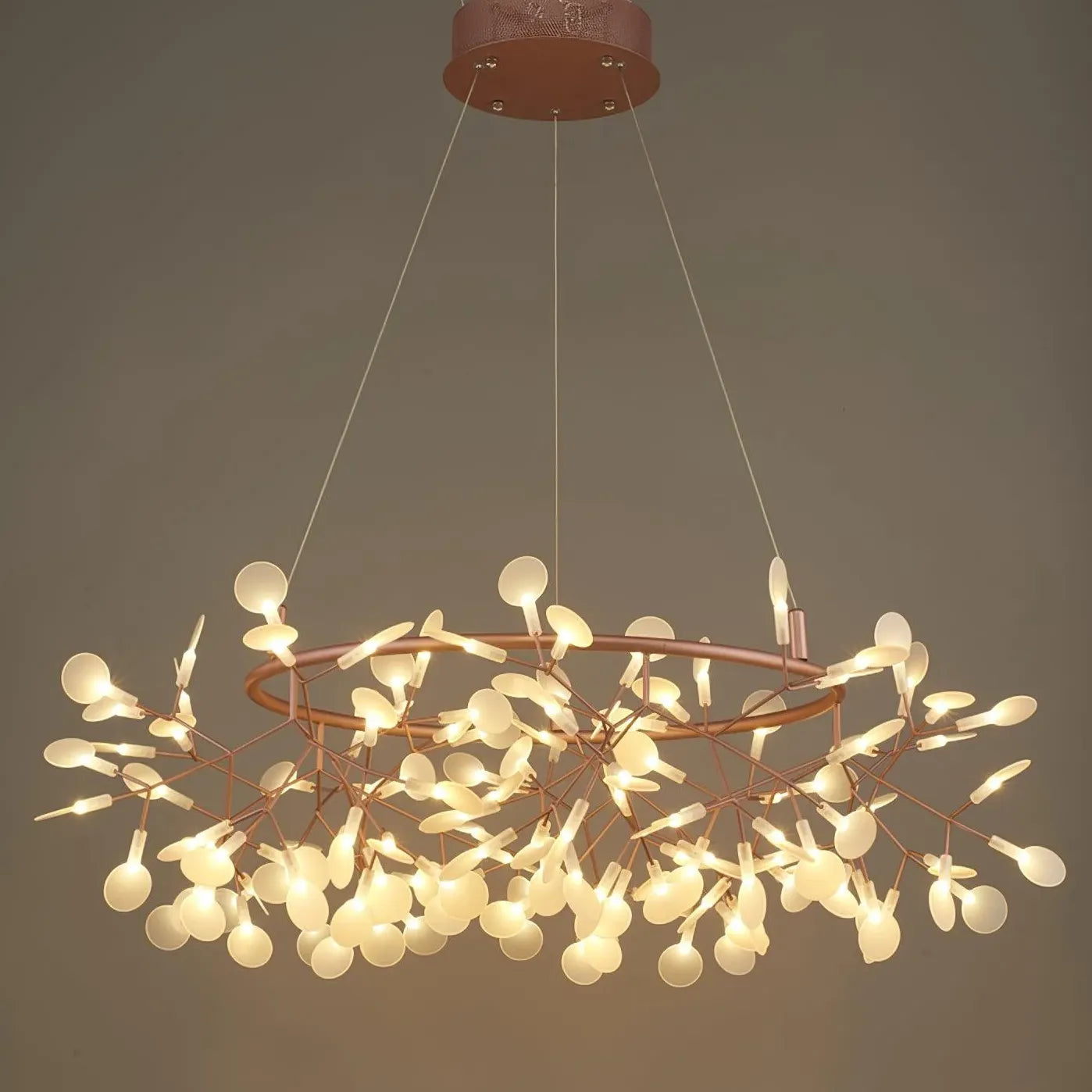 Modern Chandeliers For Bedroom Round Olivia Metal & Acrylic Ip20 Led