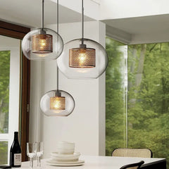 Bedside Pendant Light For Bedroom Oneal Metal & Glass