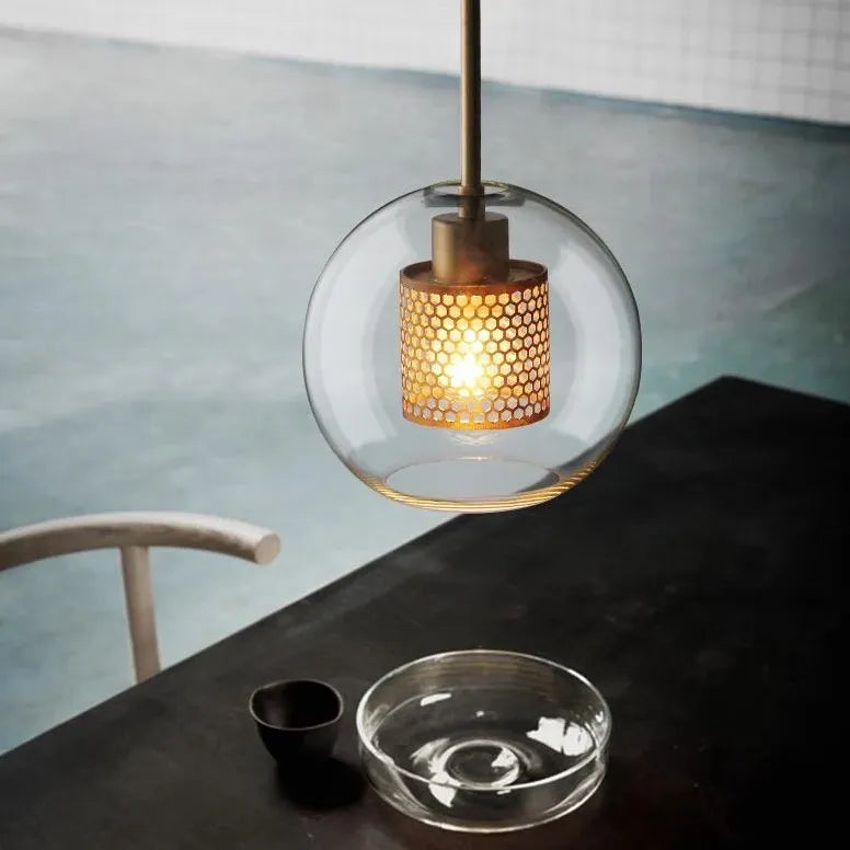 Bedside Pendant Light For Bedroom Oneal Metal & Glass