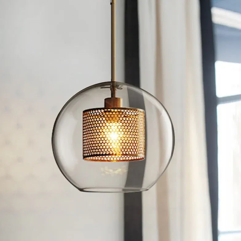 Bedside Pendant Light For Bedroom Oneal Metal & Glass