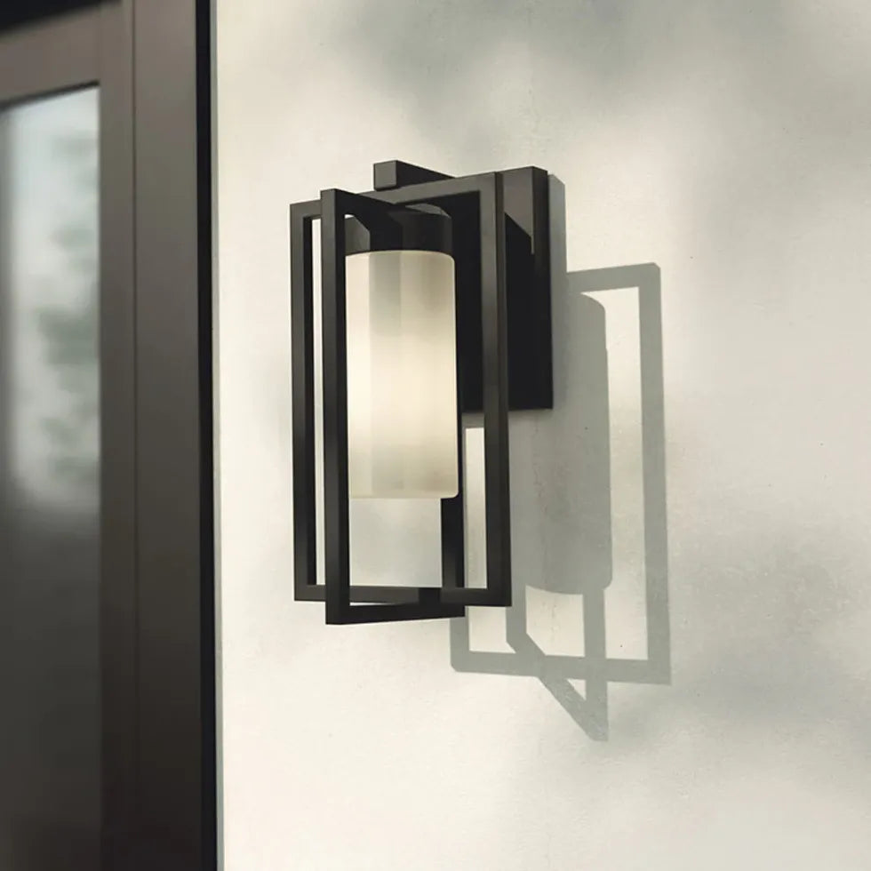 Black Outdoor Wall Light Rectangular Orr Metal Outdoor Ip65 Warm White