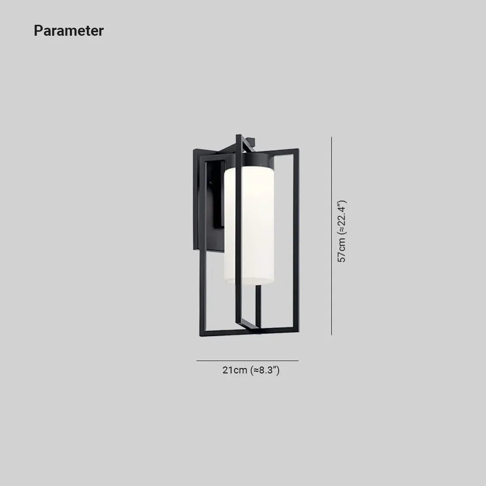 Black Outdoor Wall Light Rectangular Orr Metal Outdoor Ip65 Warm White