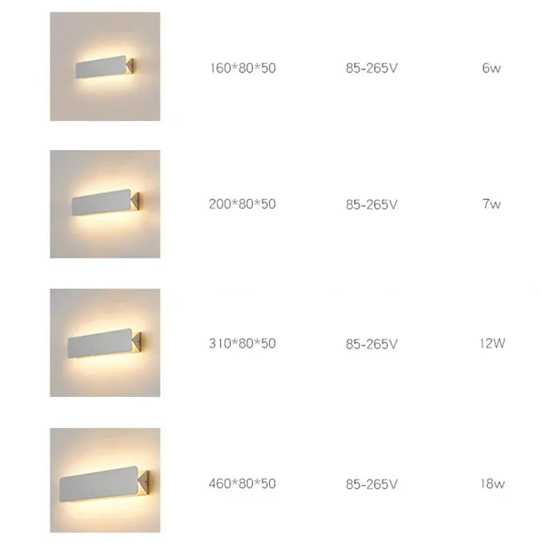 White Flush Wall Light Orr Metal Led