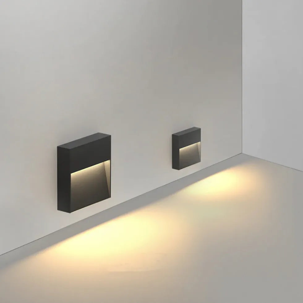 Black Tile & Brick Light Rectangular Orr Metal & Acrylic Led Outdoor