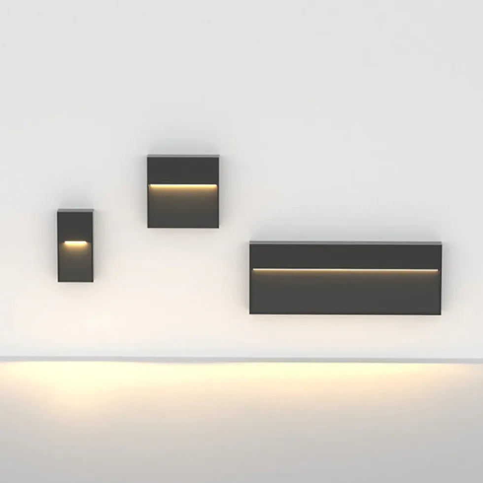 Black Tile & Brick Light Rectangular Orr Metal & Acrylic Led Outdoor