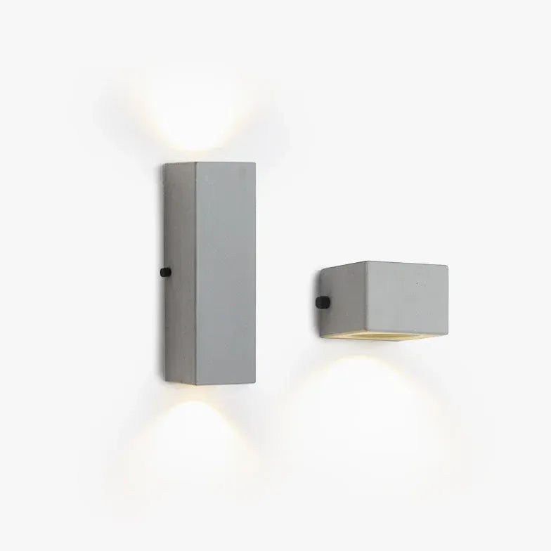 White Outdoor Wall Light Square Orr Cement Led