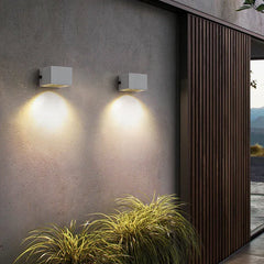 White Outdoor Wall Light Square Orr Cement Led