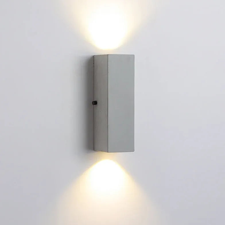 White Outdoor Wall Light Square Orr Cement Led