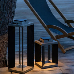 Black Floor Lamp & Lanterns Orr Metal & Acrylic Outdoor Solar