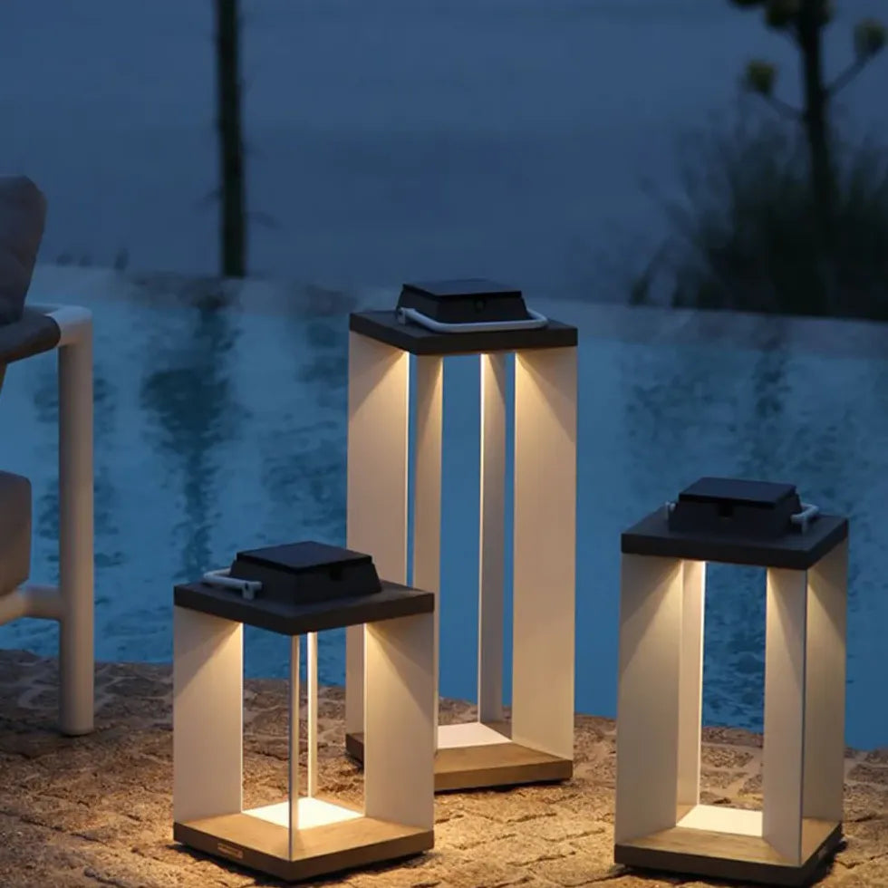 Black Floor Lamp & Lanterns Orr Metal & Acrylic Outdoor Solar