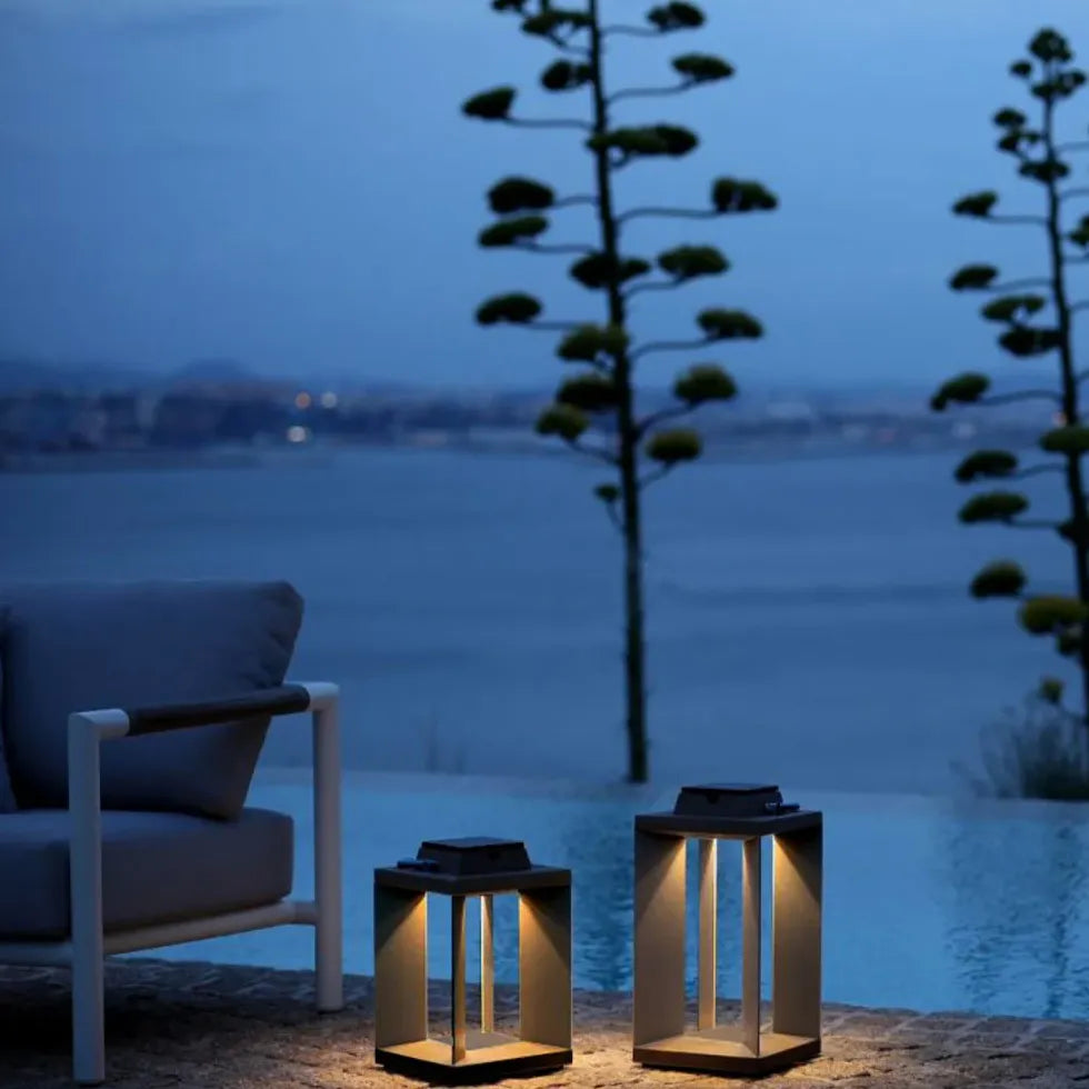 Black Floor Lamp & Lanterns Orr Metal & Acrylic Outdoor Solar