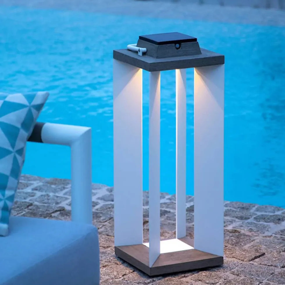 Black Floor Lamp & Lanterns Orr Metal & Acrylic Outdoor Solar