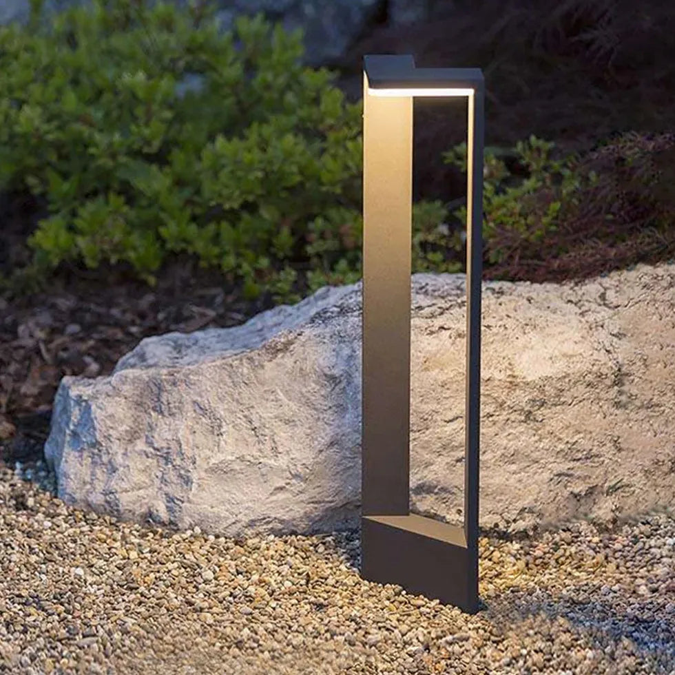 Black Post & Bollard Light Orr Metal & Acrylic Outdoor Ip65