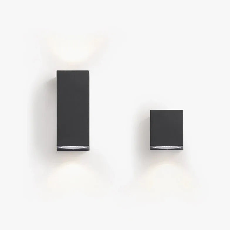 Black Up & Down Light Square Orr Metal & Glass Led