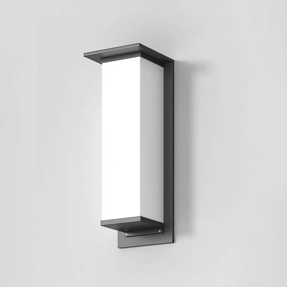 Black Solar Hybrid Rectangular Orr Metal & Acrylic Outdoor Led