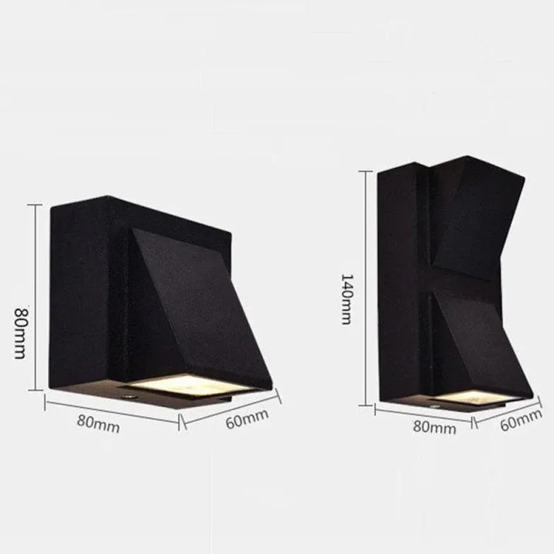 Modern Metal Led Outdoor Black Up & Down Light