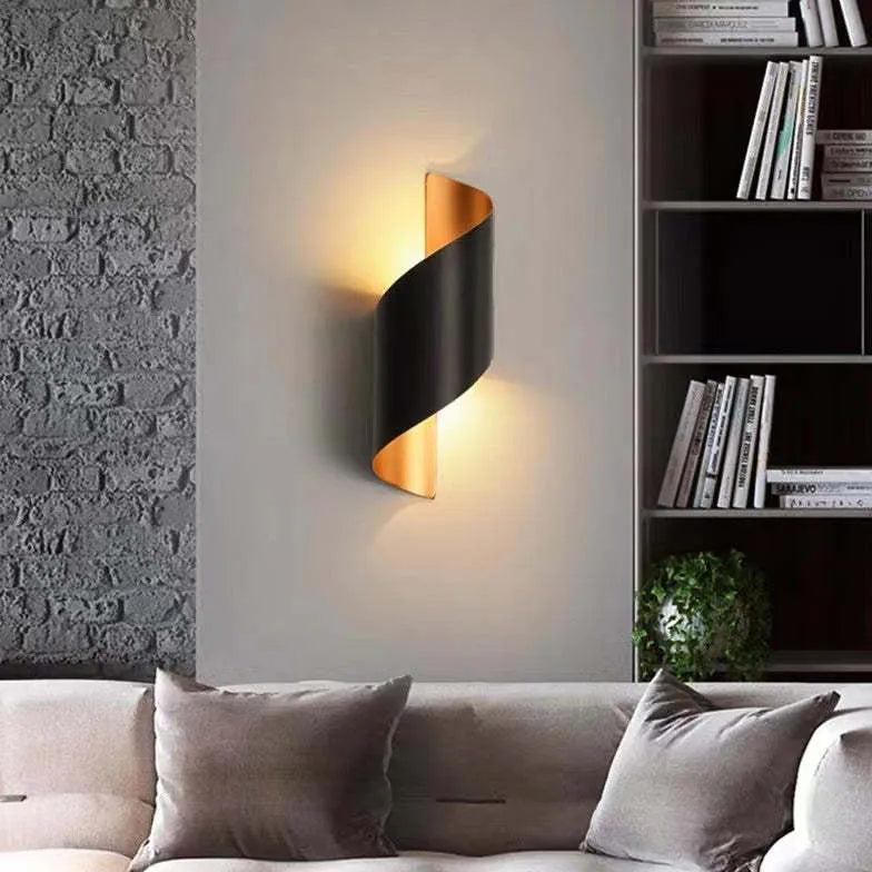 Black Outdoor Wall Light For Bedroom Modern Metal