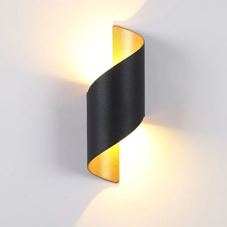 Black Outdoor Wall Light For Bedroom Modern Metal