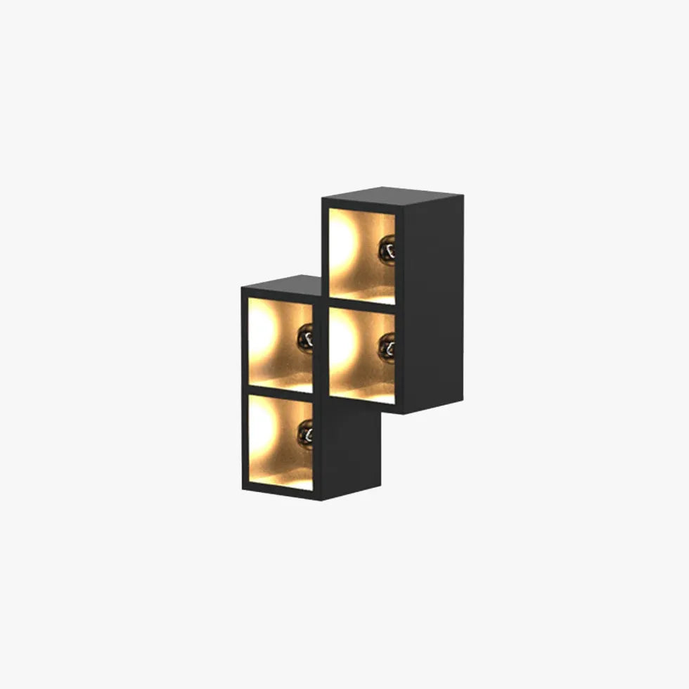 Black Led Square Orr Metal & Glass Outdoor Led Warm White Ip65