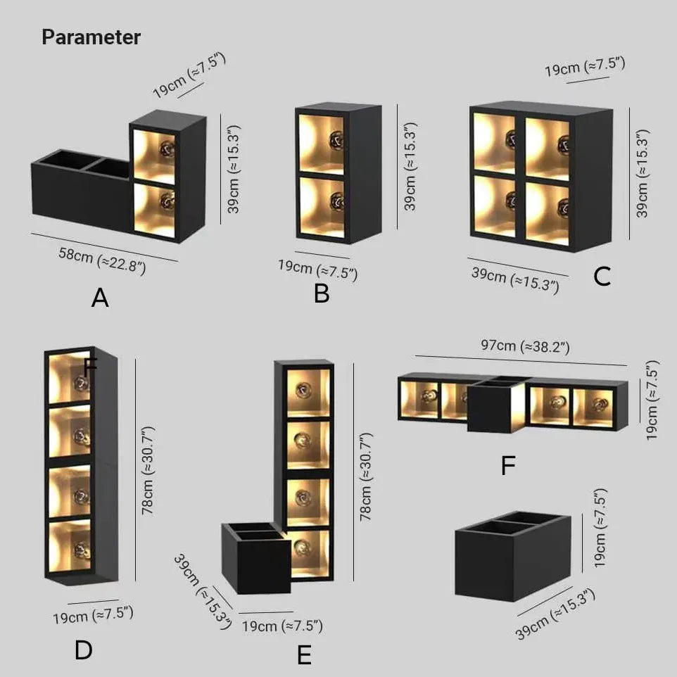 Black Led Square Orr Metal & Glass Outdoor Led Warm White Ip65