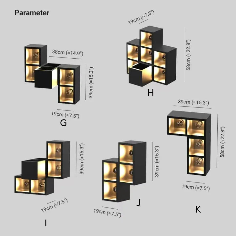 Black Led Square Orr Metal & Glass Outdoor Led Warm White Ip65