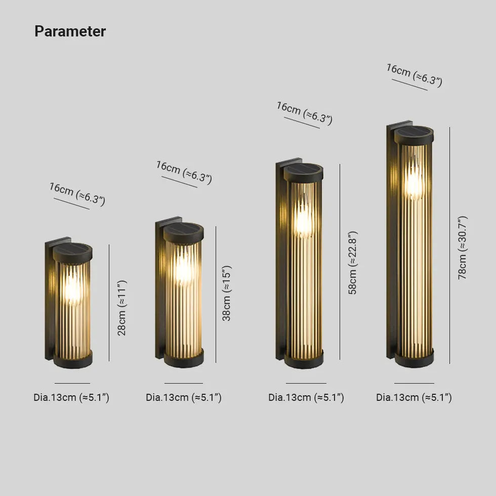 Black Solar Hybrid Orr Metal & Glass Ip65 Solar Outdoor