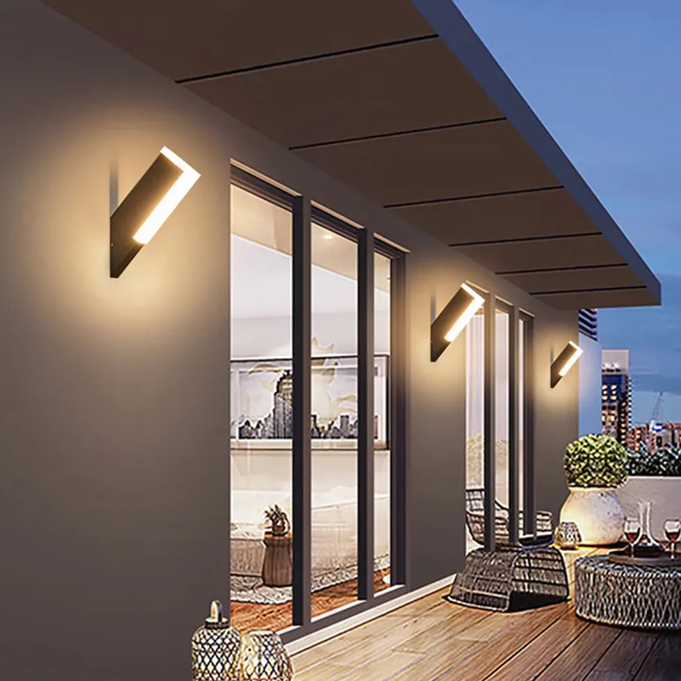 Black Outdoor Wall Light Orr Aluminium Warm White Led Outdoor