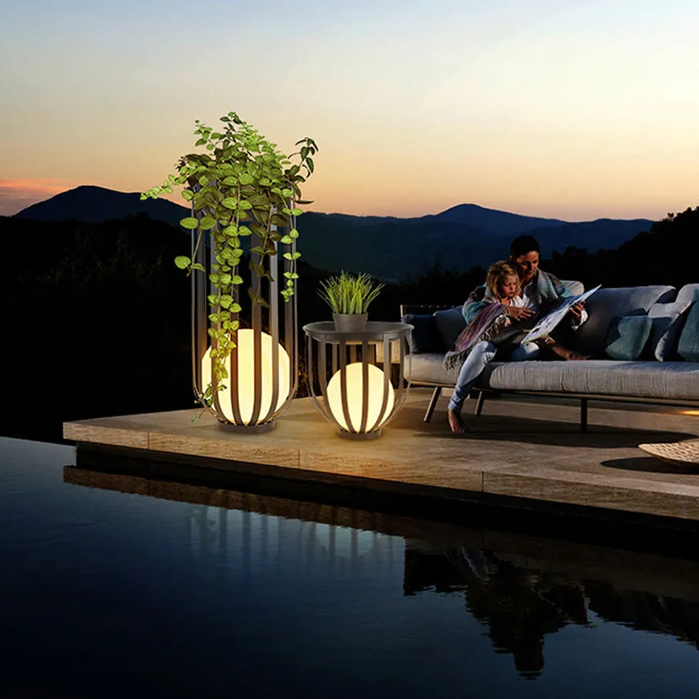 Black Floor Lamp & Lanterns Orr Metal Solar