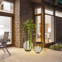 Black Floor Lamp & Lanterns Orr Metal Solar