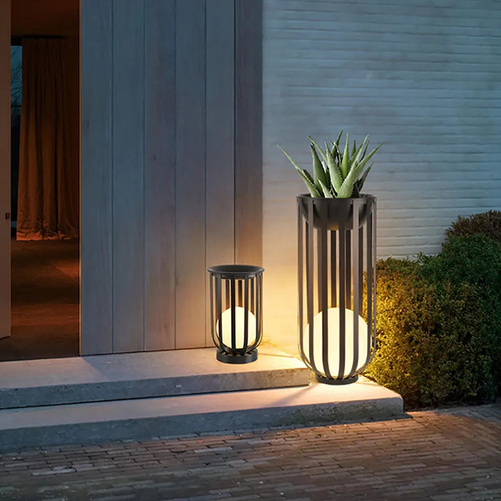 Black Floor Lamp & Lanterns Orr Metal Solar