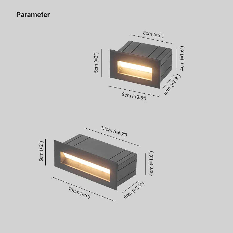 Black Led Rectangular Orr Metal & Acrylic Warm White Led